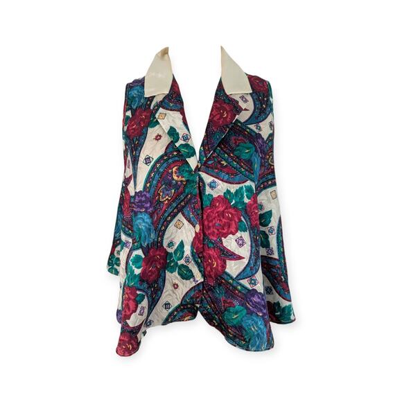 Vintage L.A. INTIMATES Sleeveless Swing Top M Medium burgundy emerald paisley - Picture 1 of 7